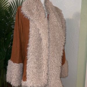 SHEIN Open Front Teddy Coat - Size medium